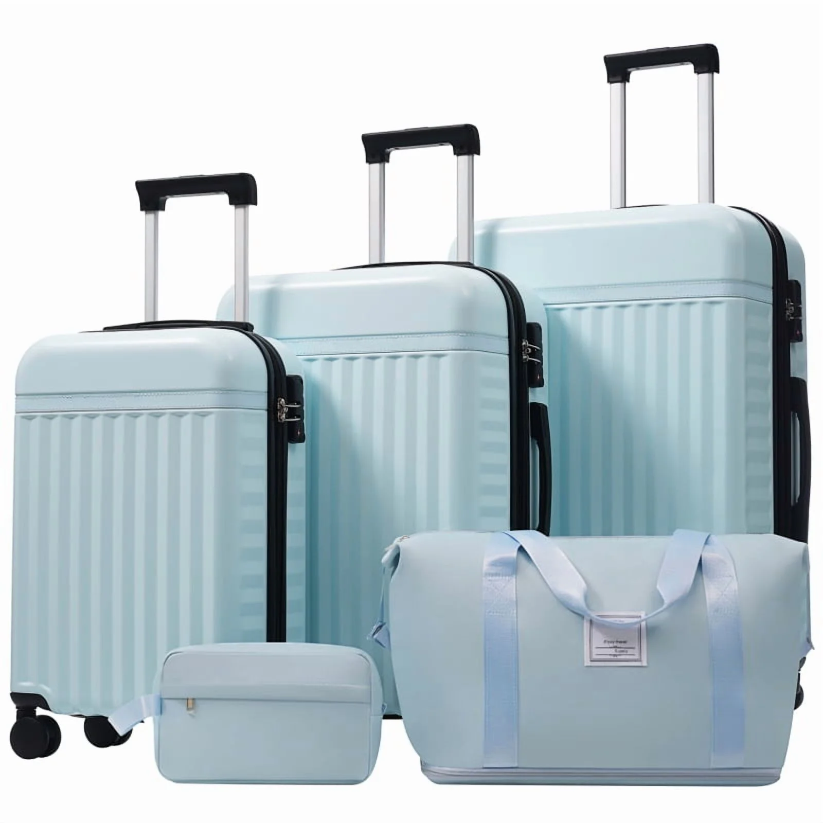 Front Opening Luggage Set 3 Piece, Hardside Carry on Suitcase with USB Port, Expandable Luggage with Handle Bag Spinner Wheels TSA Lock