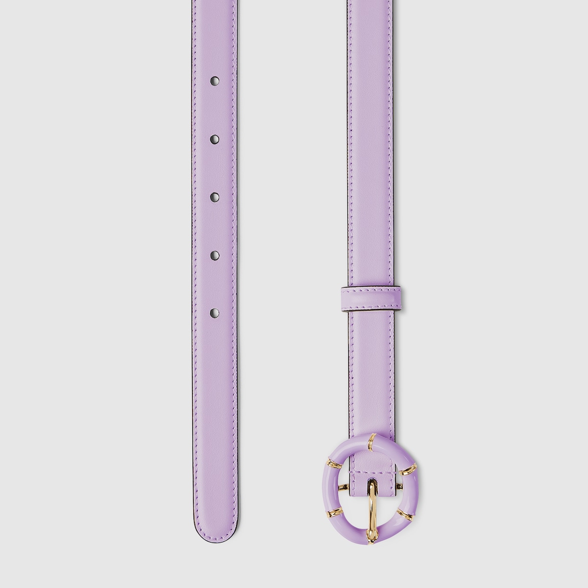 Thin belt with round bamboo buckle