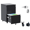 AOBABO 3 Drawer Metal Lateral File Storage Cabinet,Letter/Legal/A4 Size Locking Steel Filing Storage Cabinet for Office,Black,Assembly Required