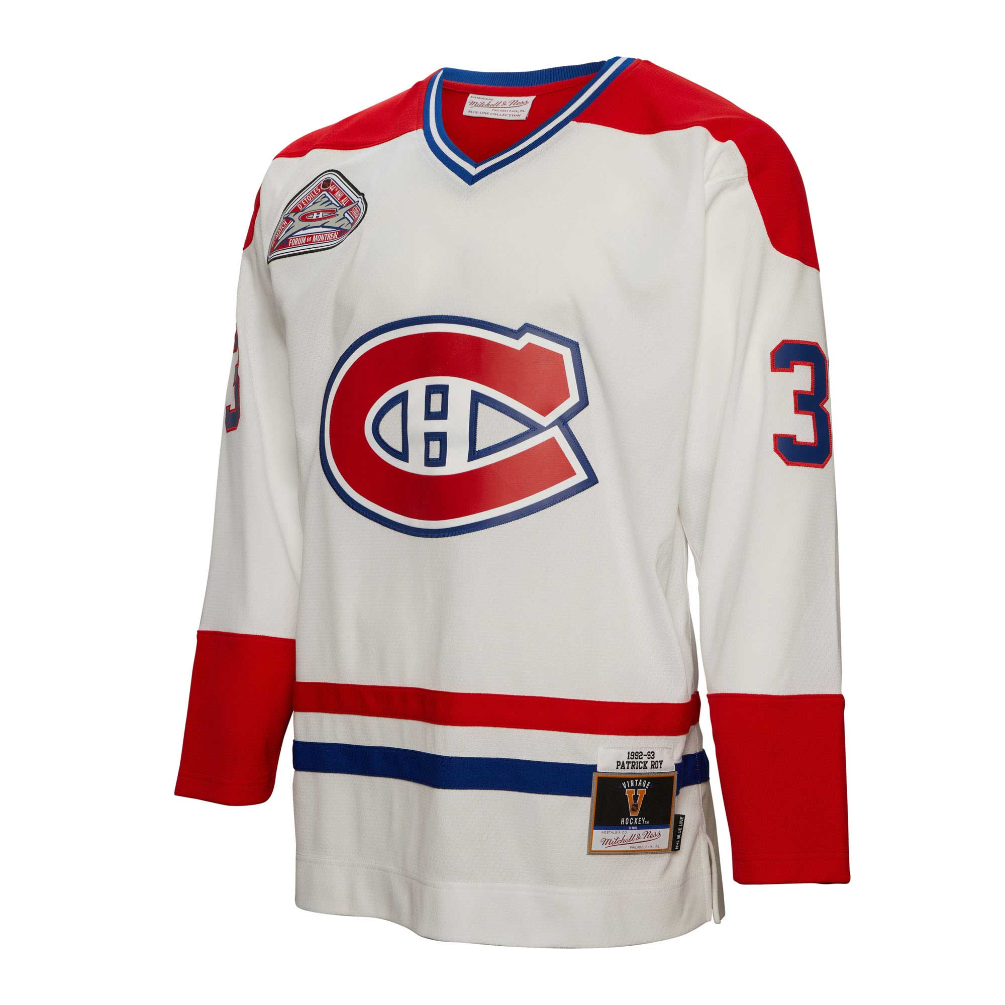 Patrick Roy Montreal Canadiens Mitchell & Ness  1992/93 Blue Line   Jersey – White