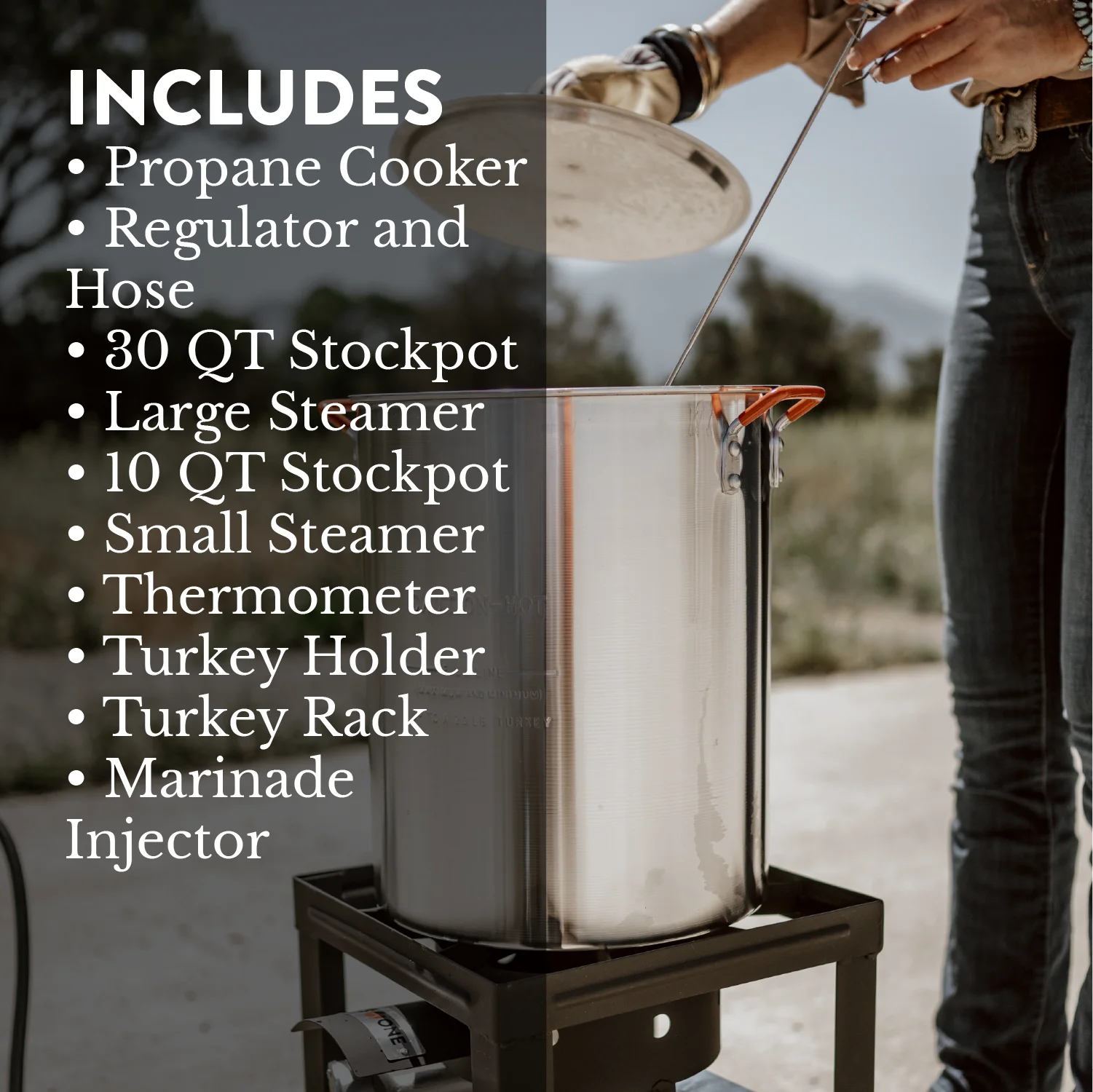 GasOne Turkey Fryer 30 QT Cooker Set and 10 QT Fish Fryer Craw Fish Boiler Steamer Complete