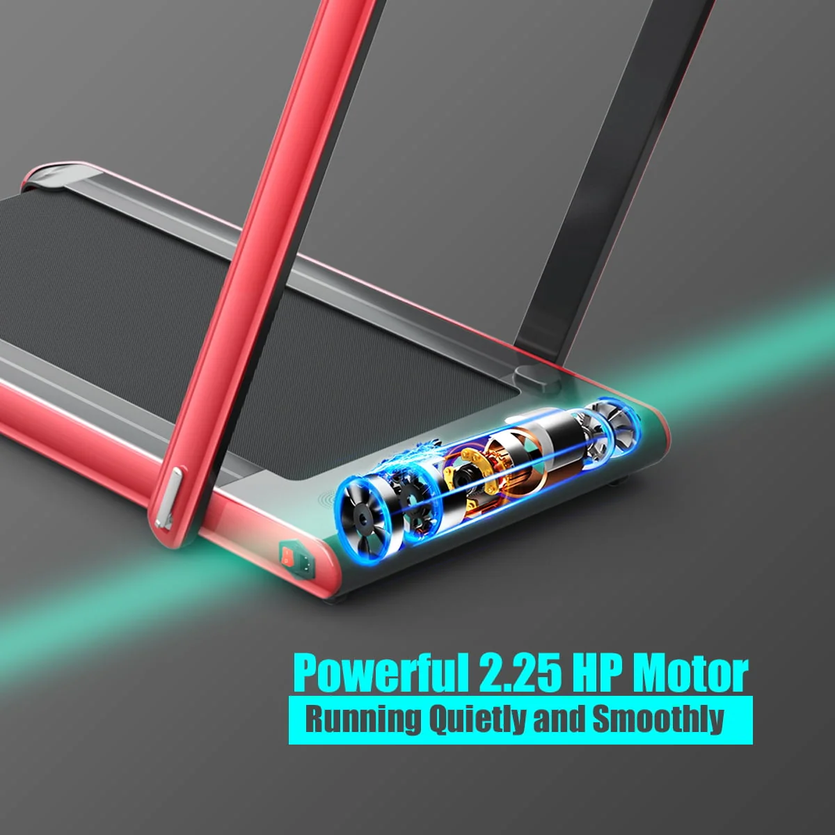 Gymax Motorized Treadmill Folding Under Desk Electric Treadmill W/APP Red