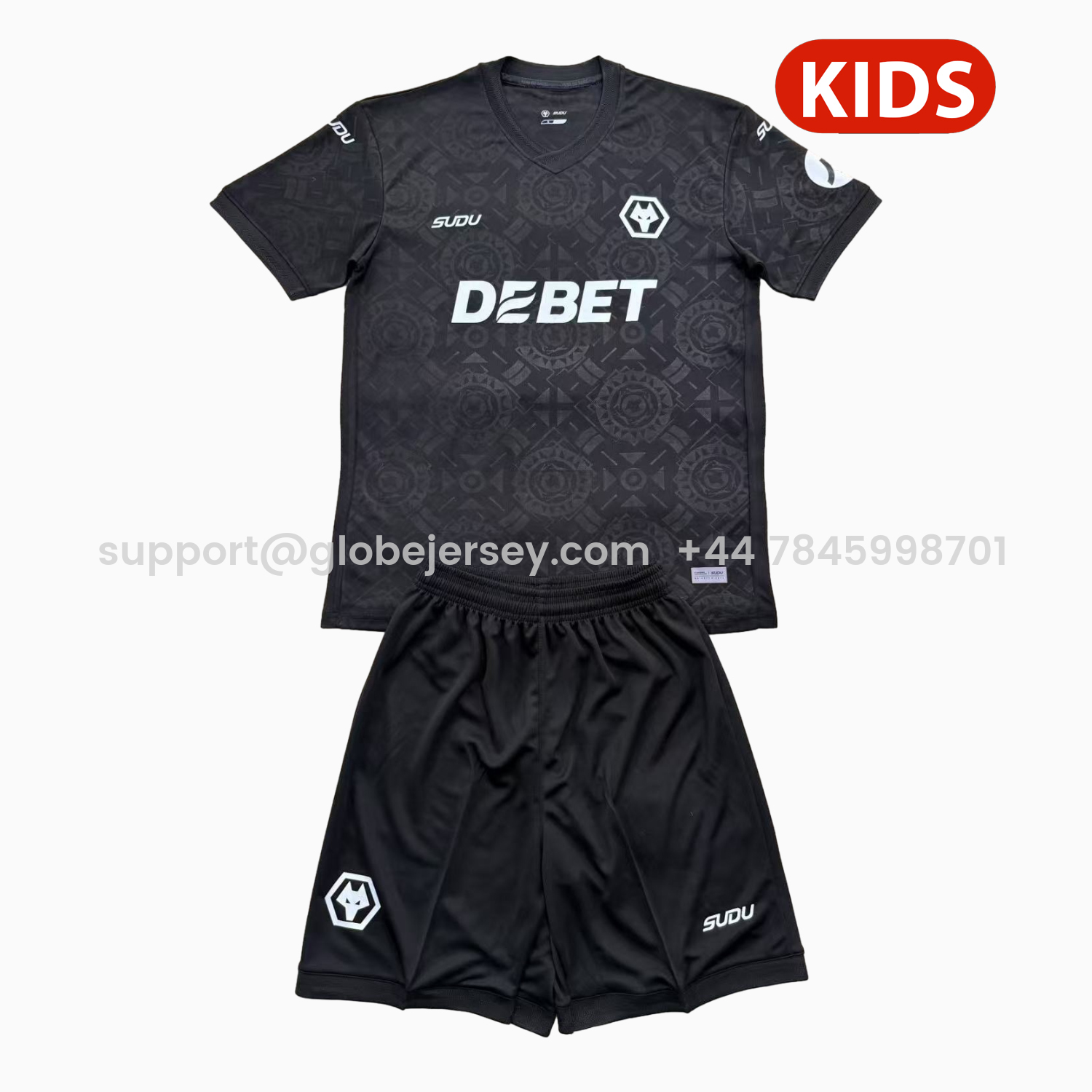 Wolverhampton Wanderers Wolves 25-26 Black Goalkeeper Kids Kit