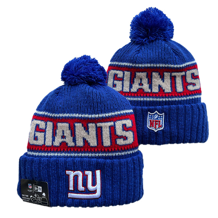 New Era Royal New York Giants Cuffed Knit Hat with Pom