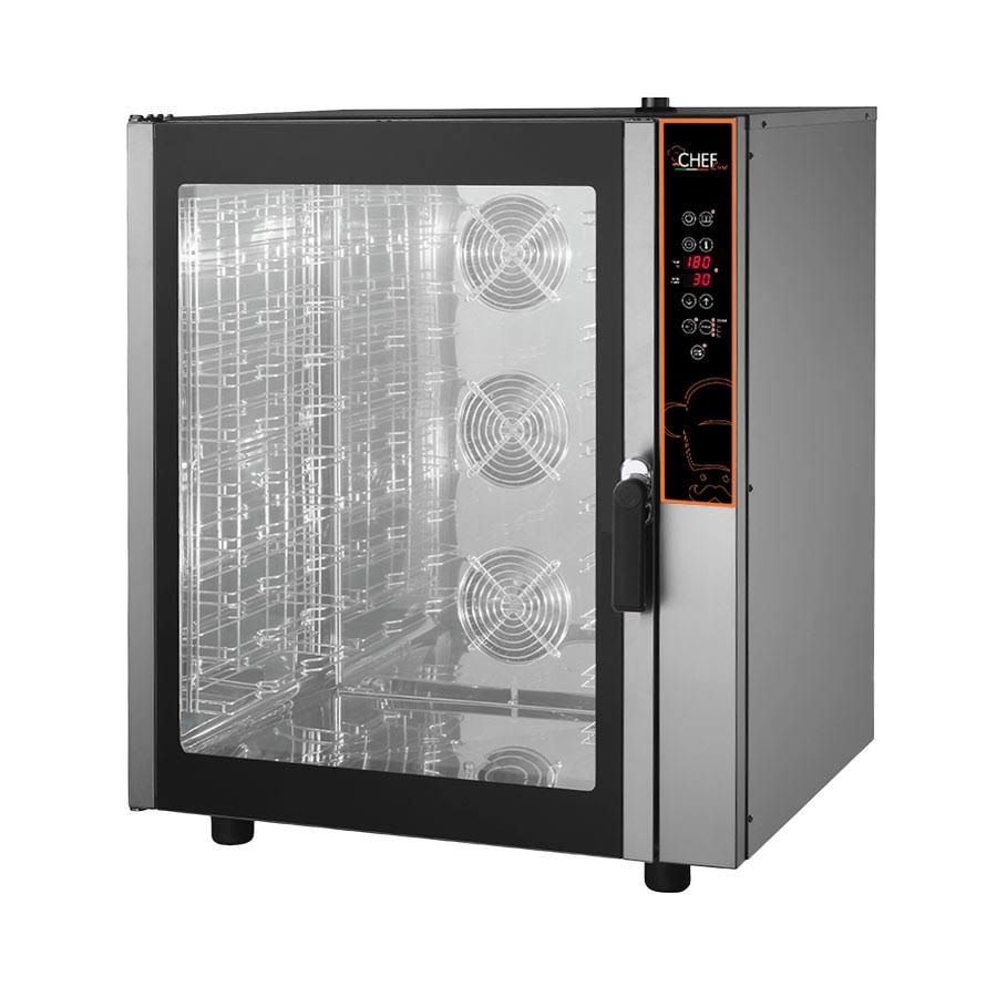 Forno Elettrico Professionale A Convezione a Vapore Digitale 10 Teglie 60x40 cm, GN 1/1 CHFIT-10T!