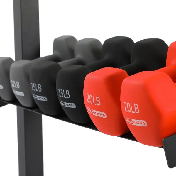 146-Pound Neoprene Dumbbell Set with Heavy-Duty Storage Rack