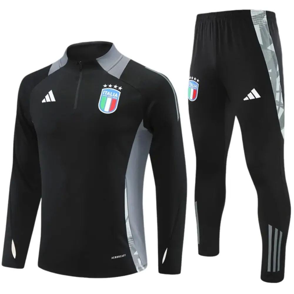 2024-25 New Season-Italy Black [Small Adidas Edition]-Children-Training Suit