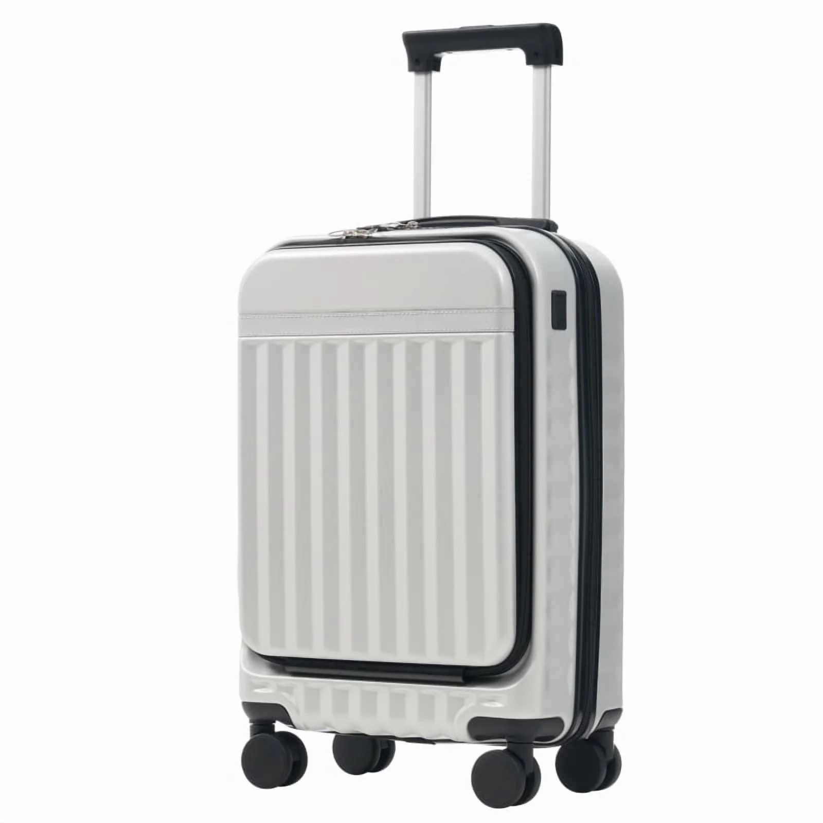 Front Opening Luggage Set 3 Piece, Hardside Carry on Suitcase with USB Port, Expandable Luggage with Handle Bag Spinner Wheels TSA Lock