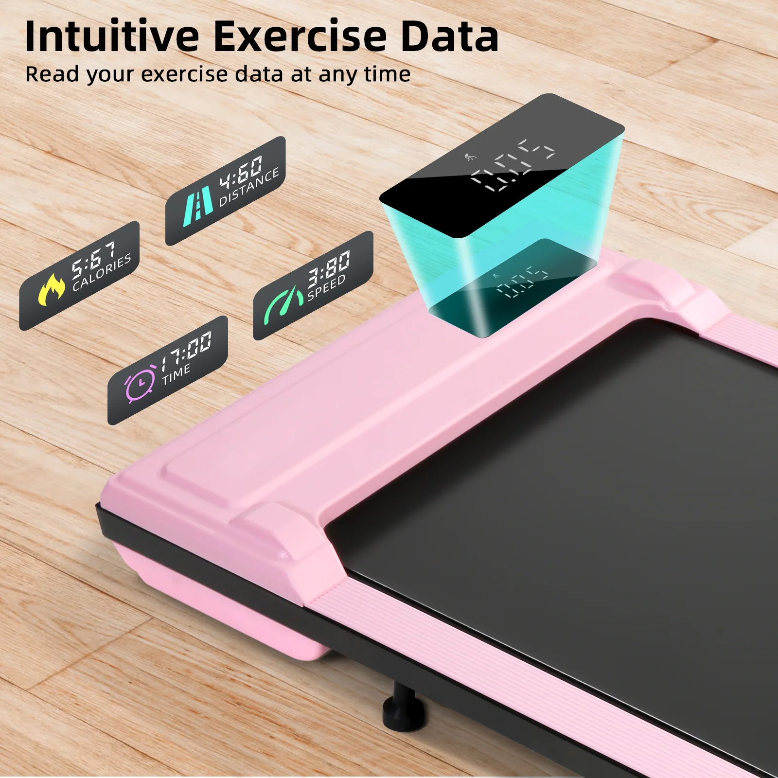 Walking Pad Treadmill, 2.5HP Under Desk Treadmill with Remote Control and LED Display, Portable Walking Treadmill for Home Office, Walking Jogging Machine with 300 lbs Weight Capacity