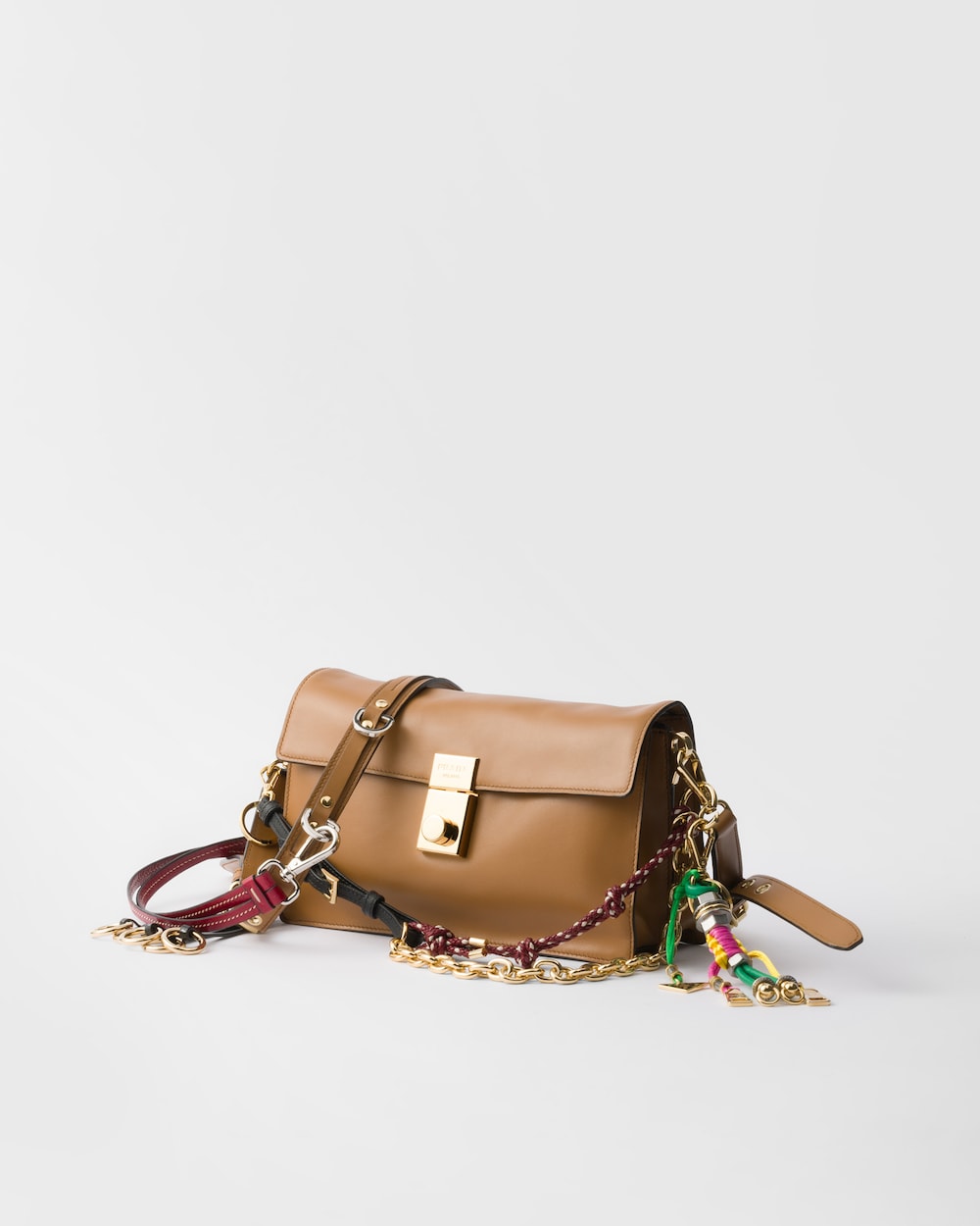 Soft Sound Small Leather Shoulder Bag With Charms
