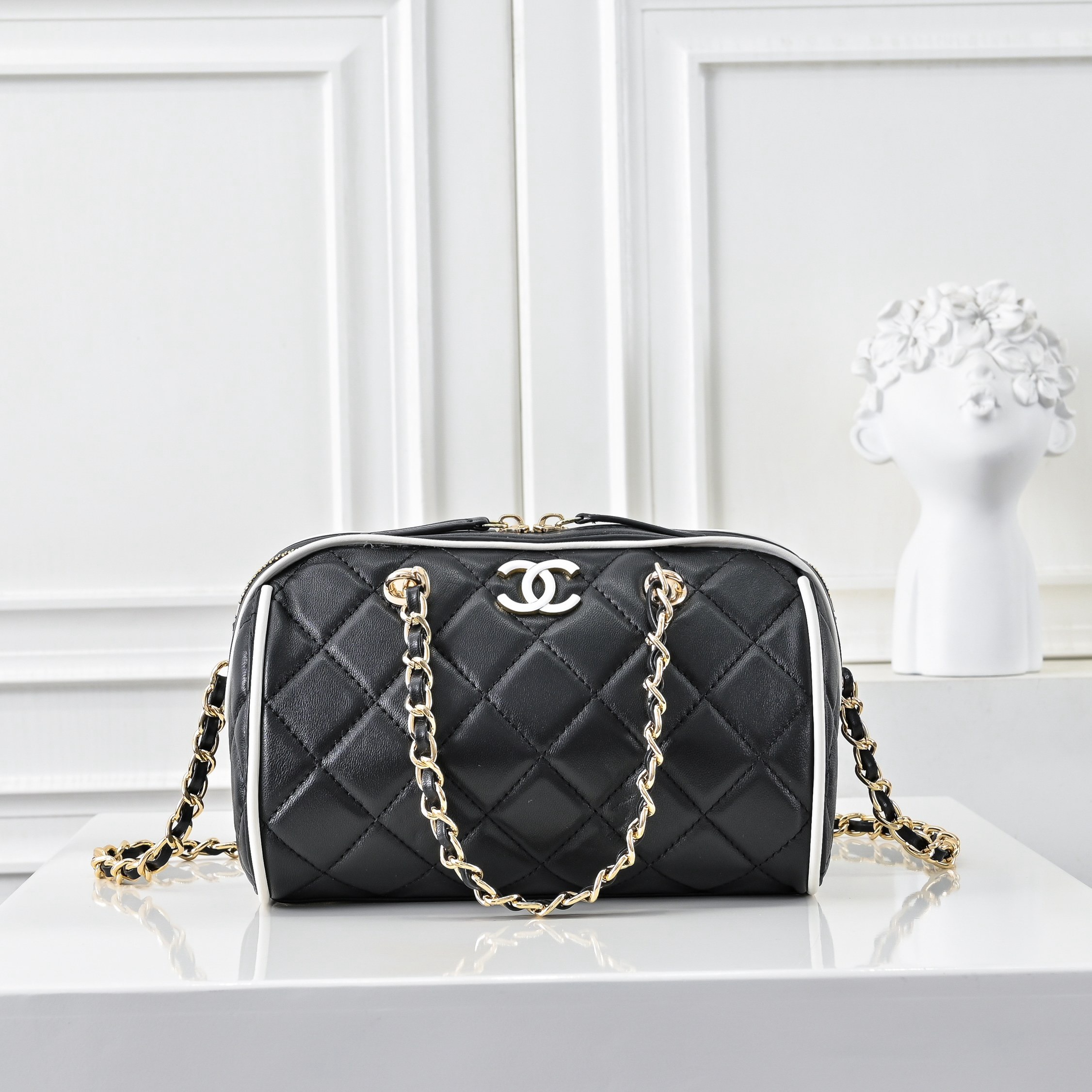 Chanel Matelasse Drum Mini Boston Bag