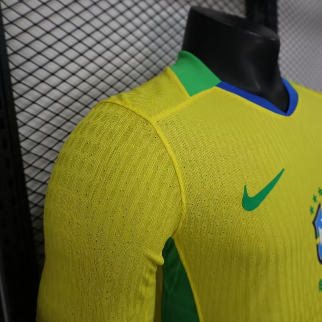 2025-26-Brazil Home Long Sleeve-Player Edition