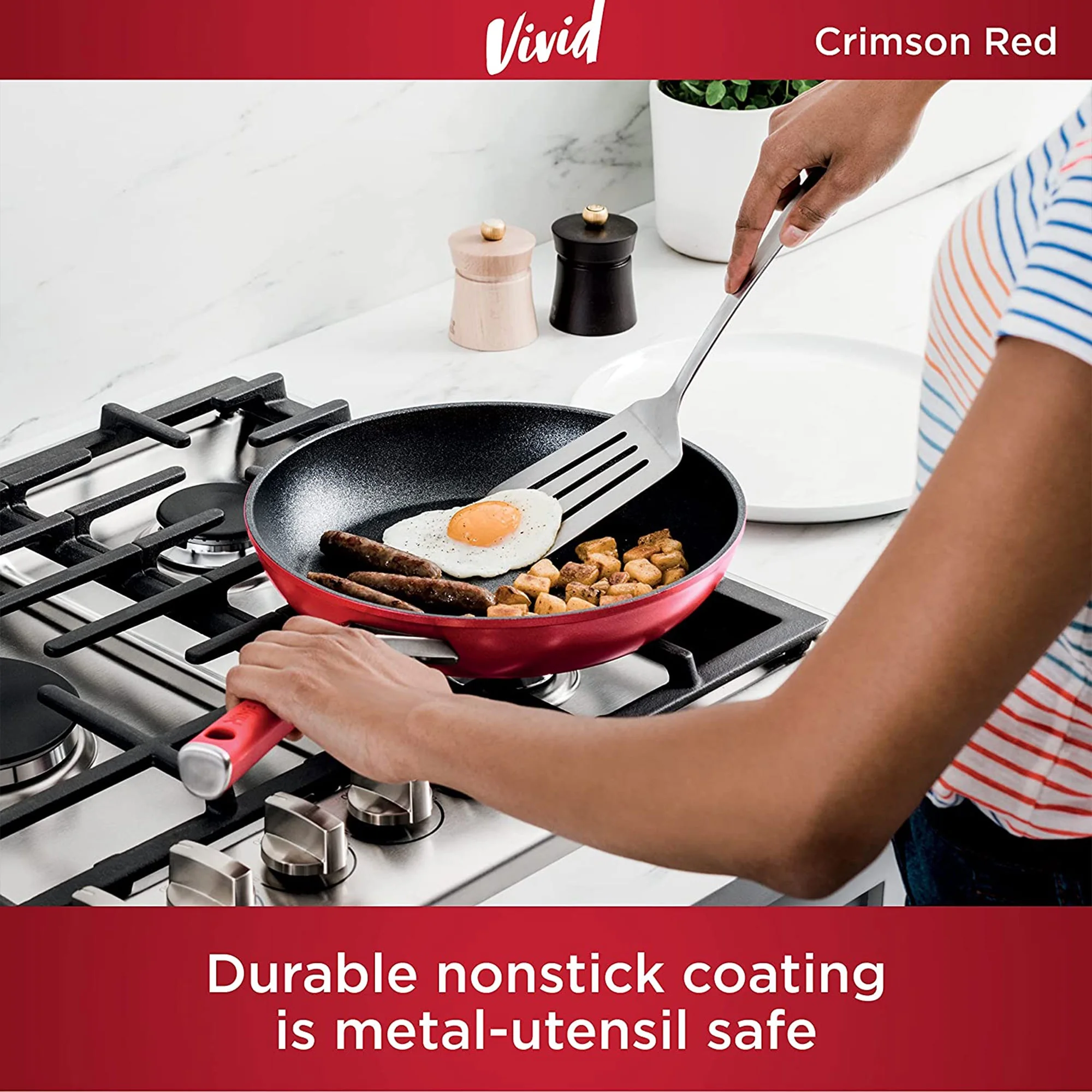 Ninja Foodi NeverStick Vivid Oven Safe 8 Piece Pots and Pans Cookware Set
