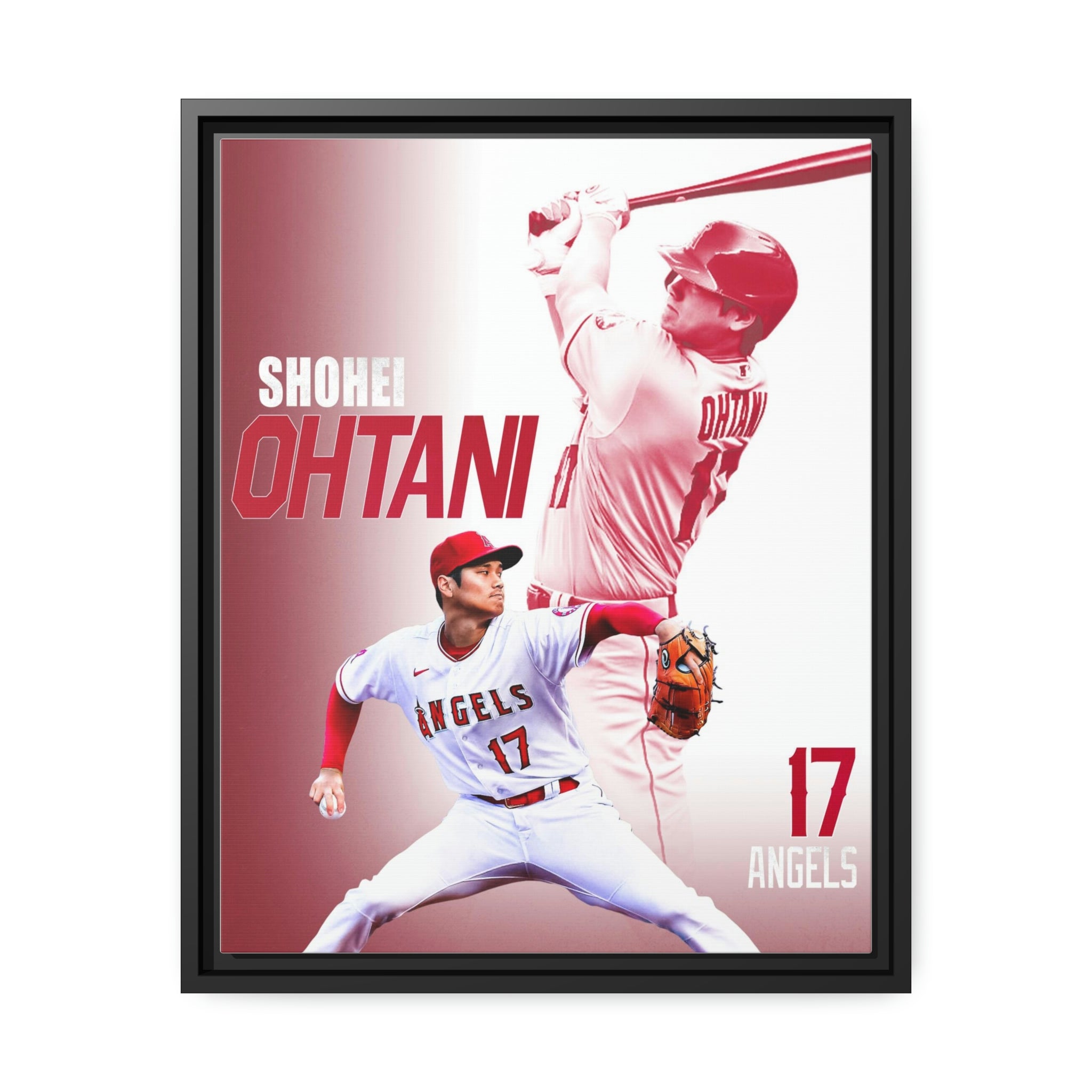 Shohei Ohtani Los Angeles Angels Two-Way Superstar Premium Wall Art Framed Canvas