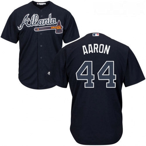 Men's Atlanta Braves Hank Aaron Replica Alternate Jersey - Navy