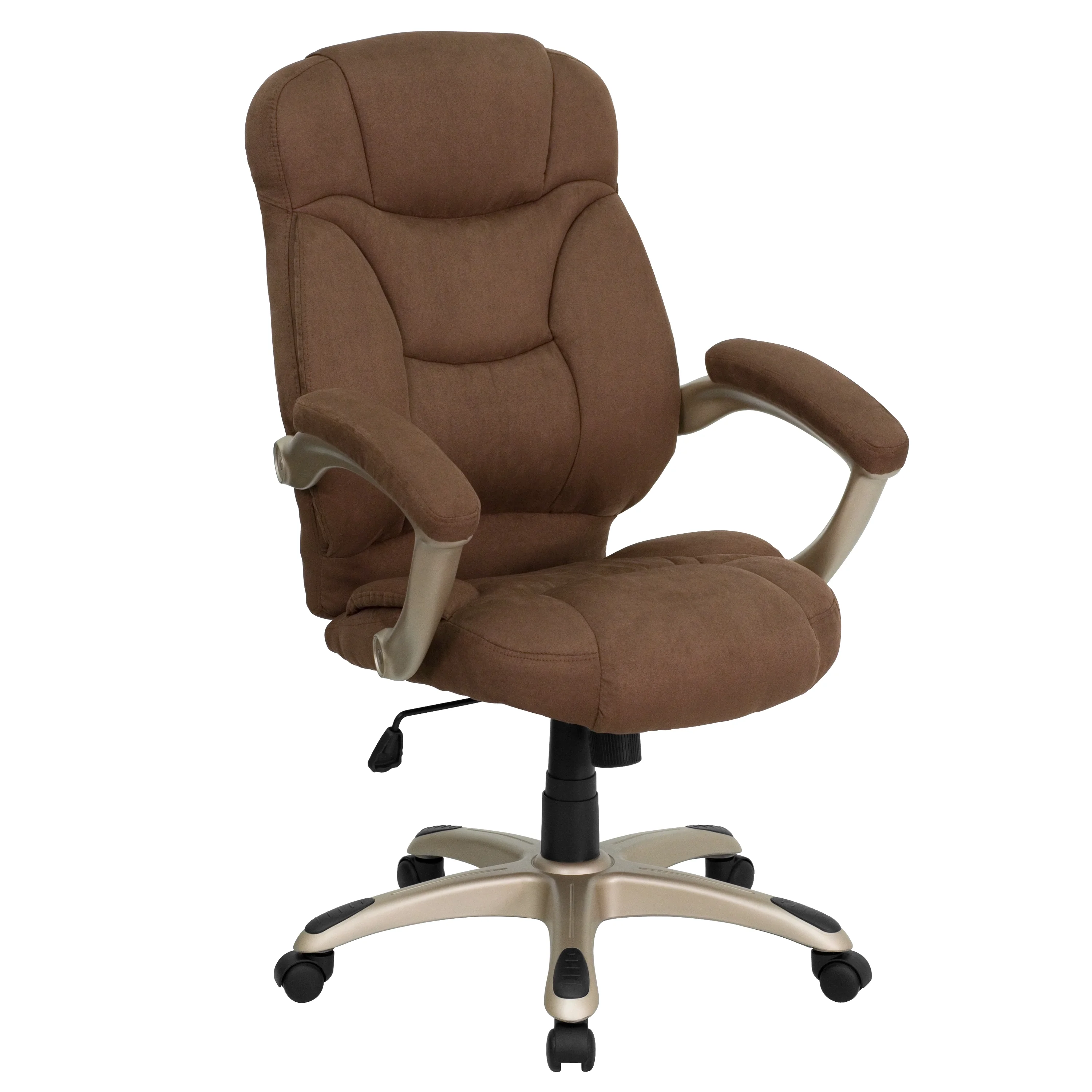 Emma  Oliver High Back Brown Microfiber Executive Swivel Ergonomic Office Chair with Arms