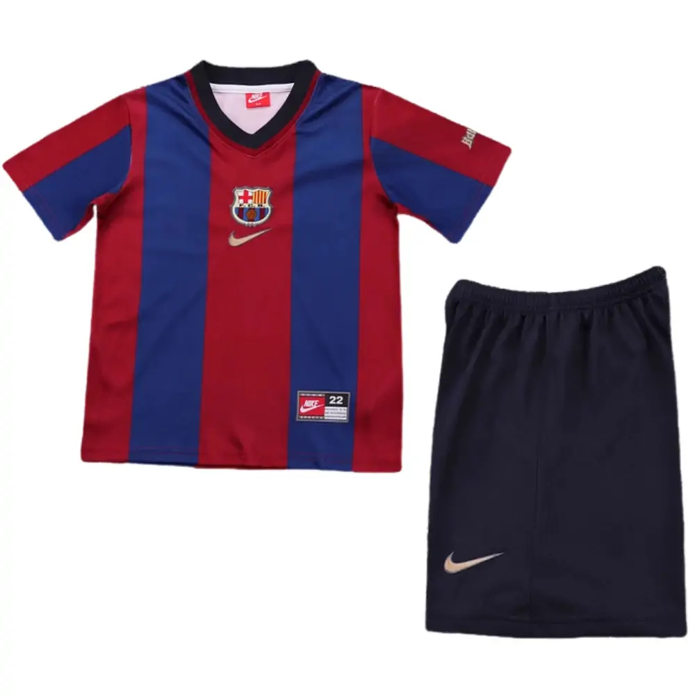 1998-99 Barcelona Home Retro Children's Jersey Set - Fans Edition