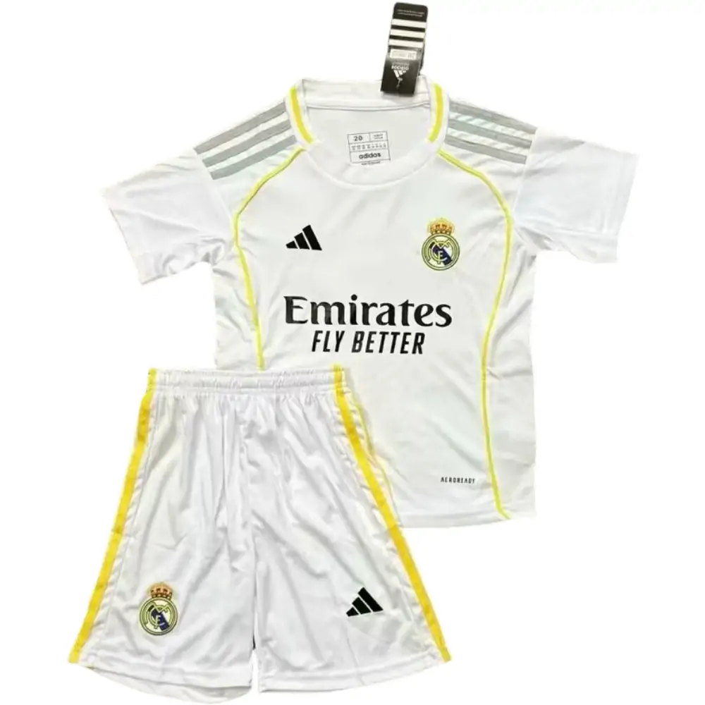 2025-26 Real Madrid Home Children's Jersey Set - Fans Edition