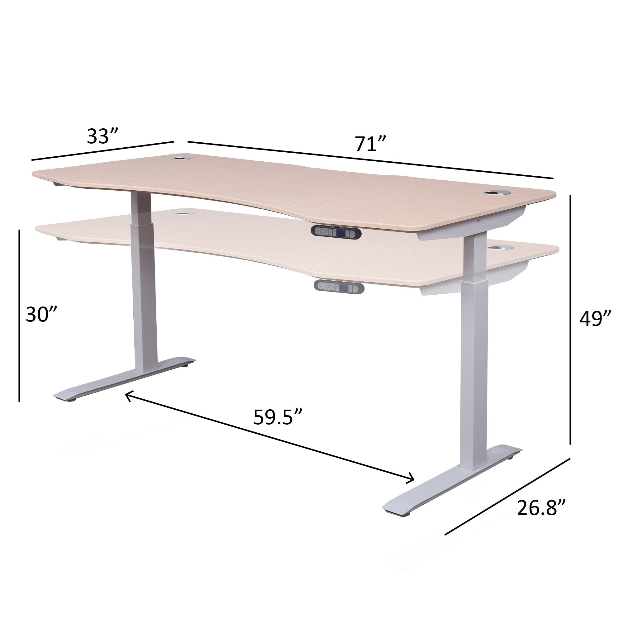 ApexDesk Elite Series 71” x 33” Height Adjustable Desk