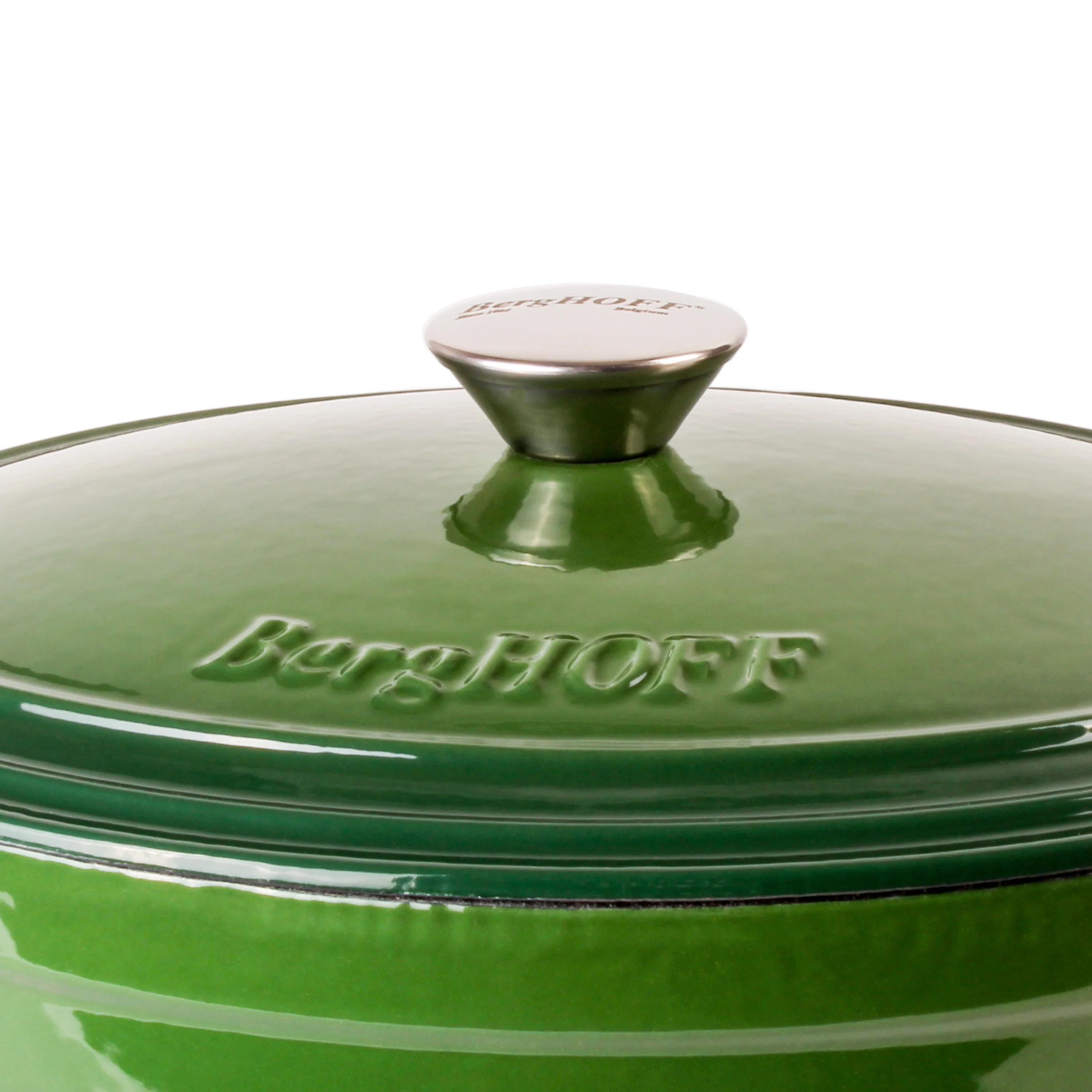 BergHOFF Neo 4Pc Cast Iron Set: 5qt. & 7qt. Covered Dutch Ovens, Green