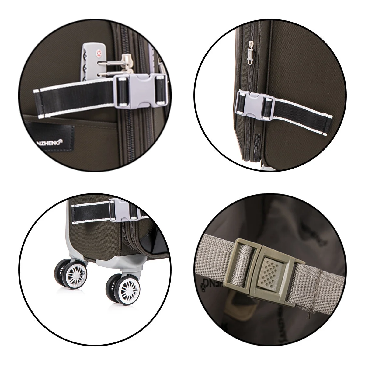 4-Piece Sage Green Softside Luggage Set with Spinner Wheels, Lightweight Expandable Suitcases (20