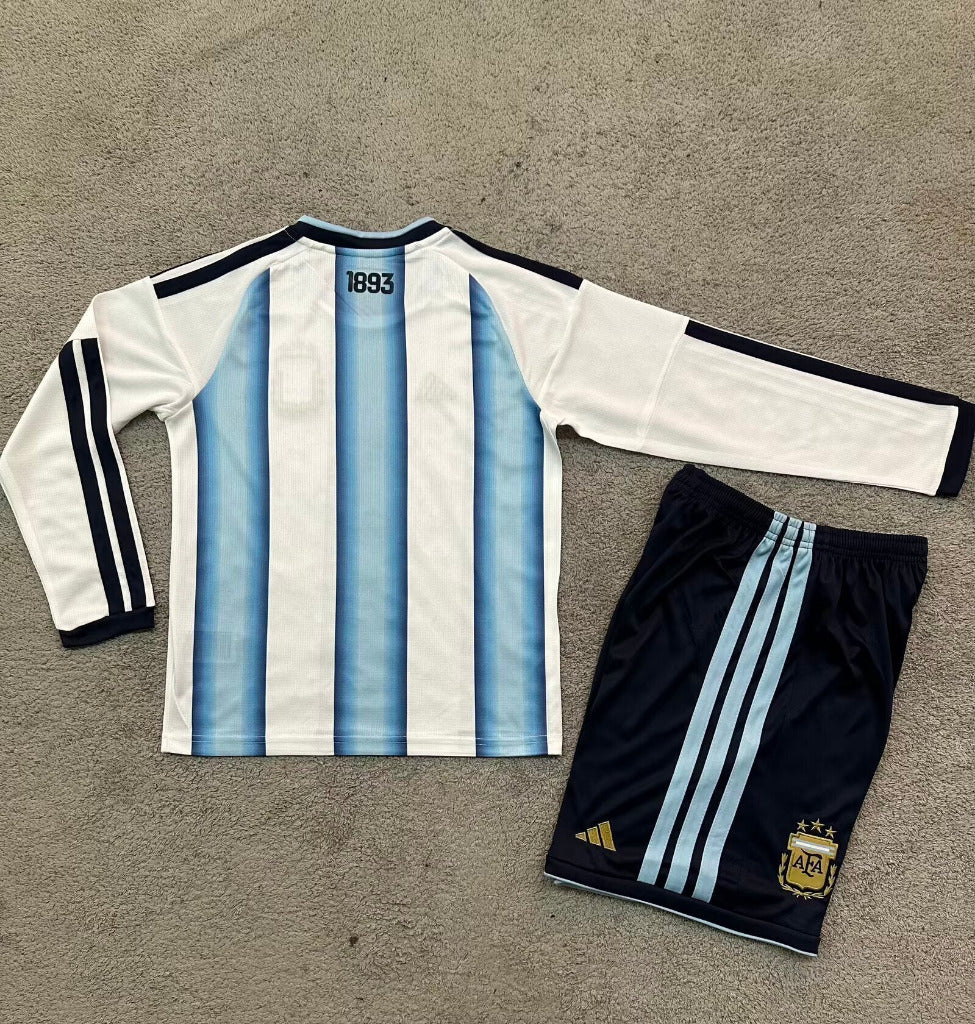 Argentina 2026 White/Blue/Black World Cup Home Kids Jersey Set