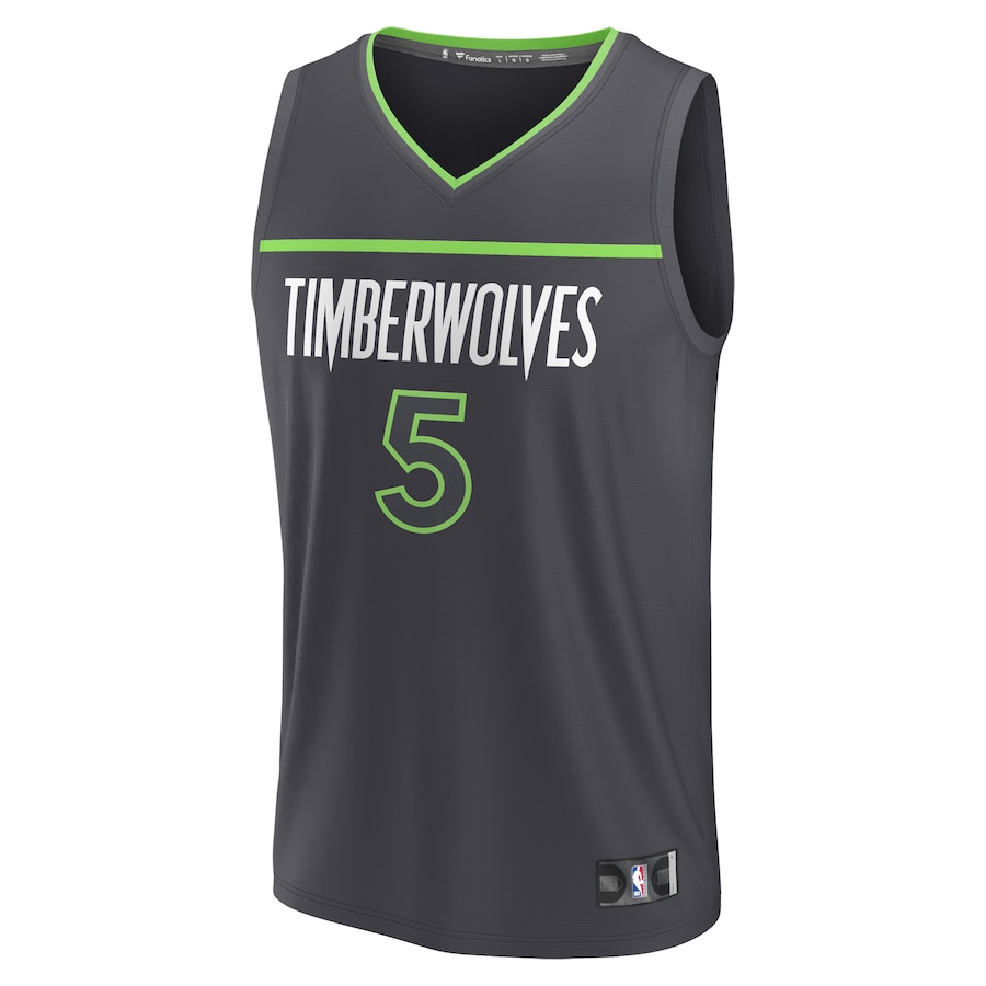 Youth Minnesota Timberwolves Anthony Edwards Fanatics Anthracite Fast Break Replica Player Jersey - Statement Edition