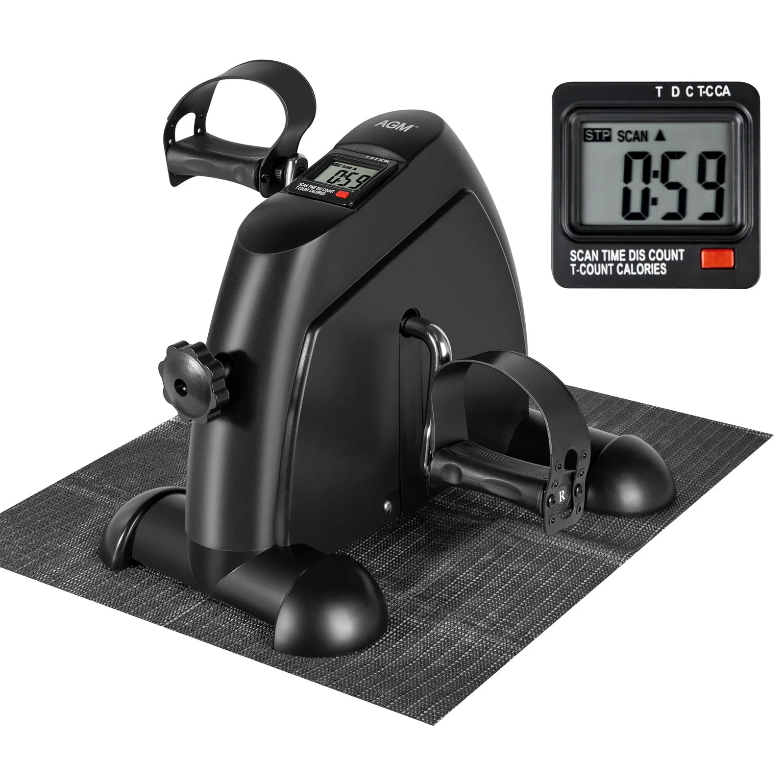 AGM Under Desk Bike Pedal Exerciser, Portable Cycling Exerciser Mini Exercise Bike, Holds 240 lb