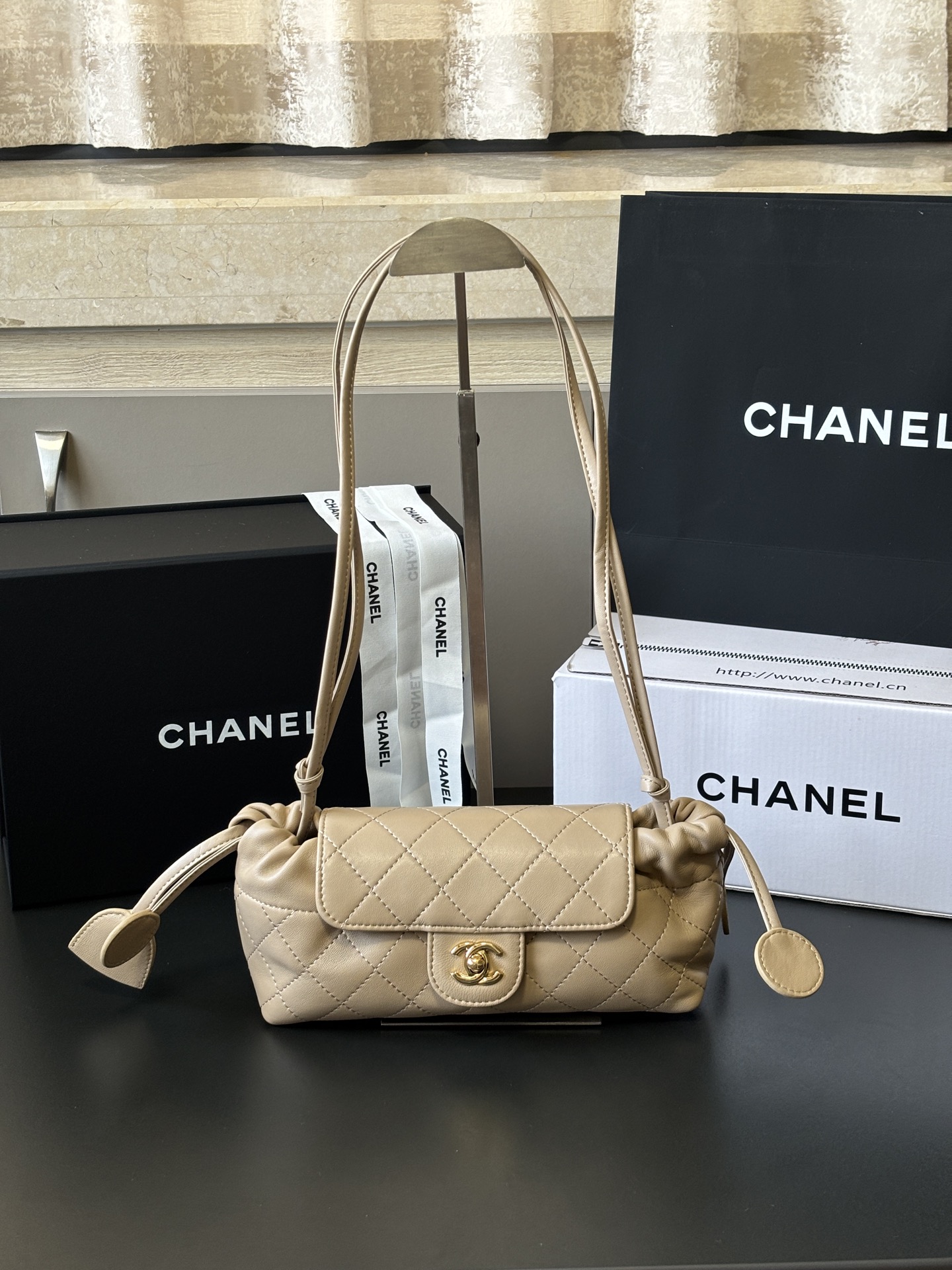 Chanel 24S Quilted Flap Baguette Bags