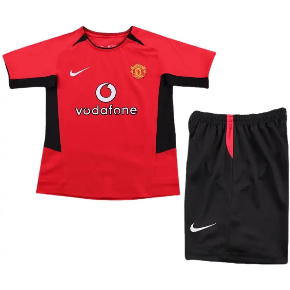2002/04 Manchester United Home Retro Children's Jersey Set - Fans Edition