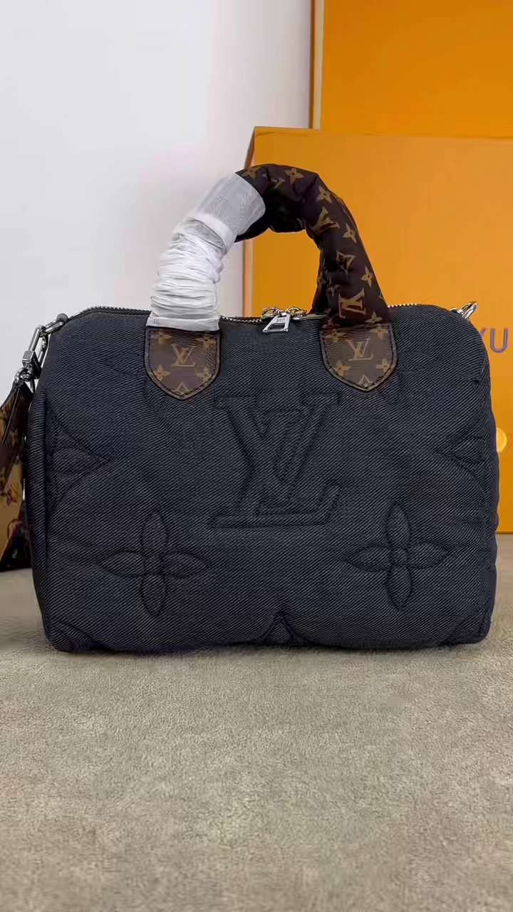 LV Padded Denim Boston Bag