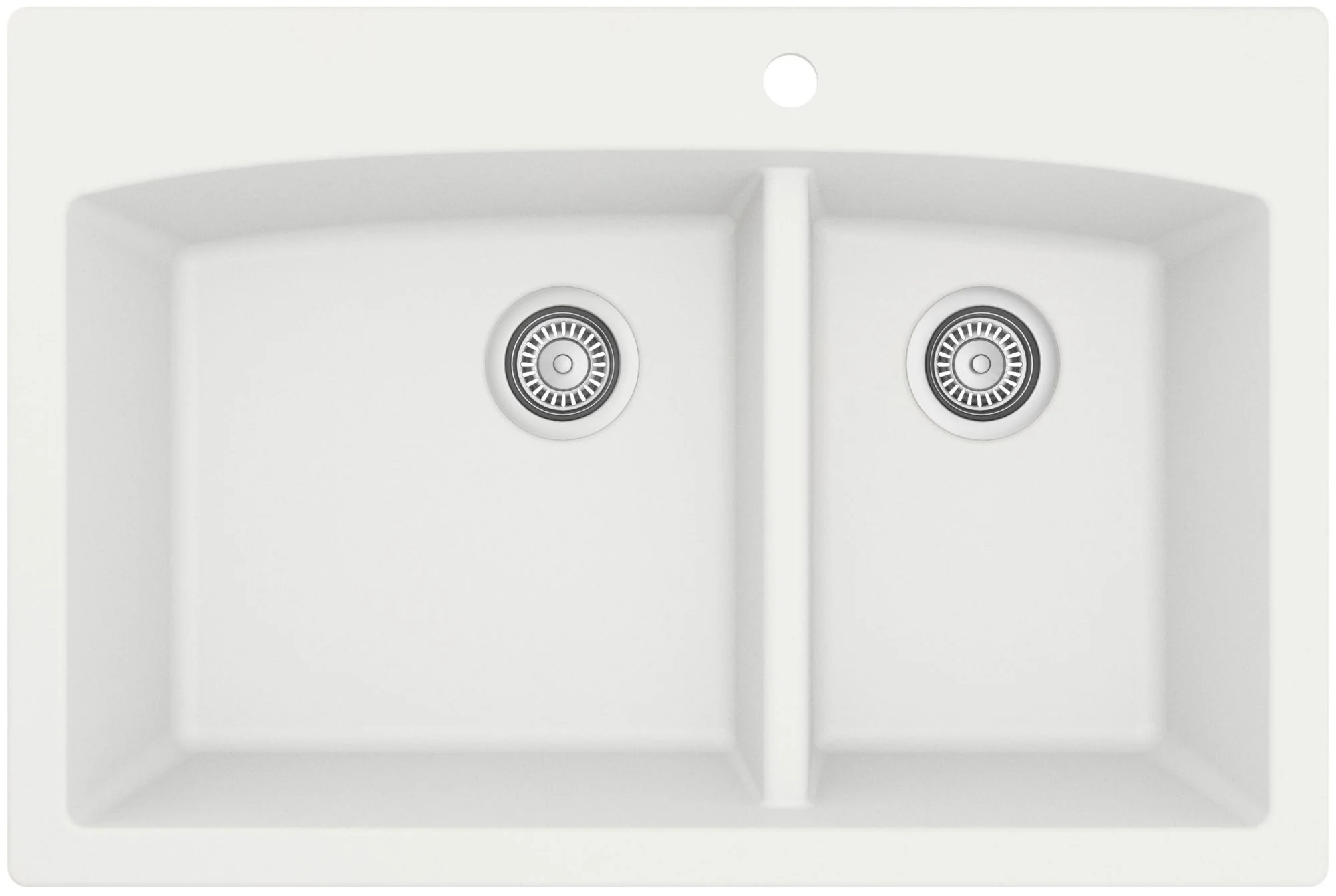 Karran QT-711 Drop-In Quartz Composite 33 in. 1-Hole 60/40 Double Bowl Kitchen Sink in Grey