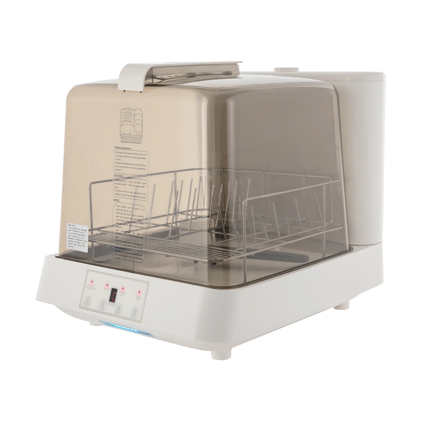 Portable Countertop Dishwasher, Automatic Dishwashing with Tank, Mini Dishwasher for Apartments, Dorms, Apartments, Dormitories, Boats