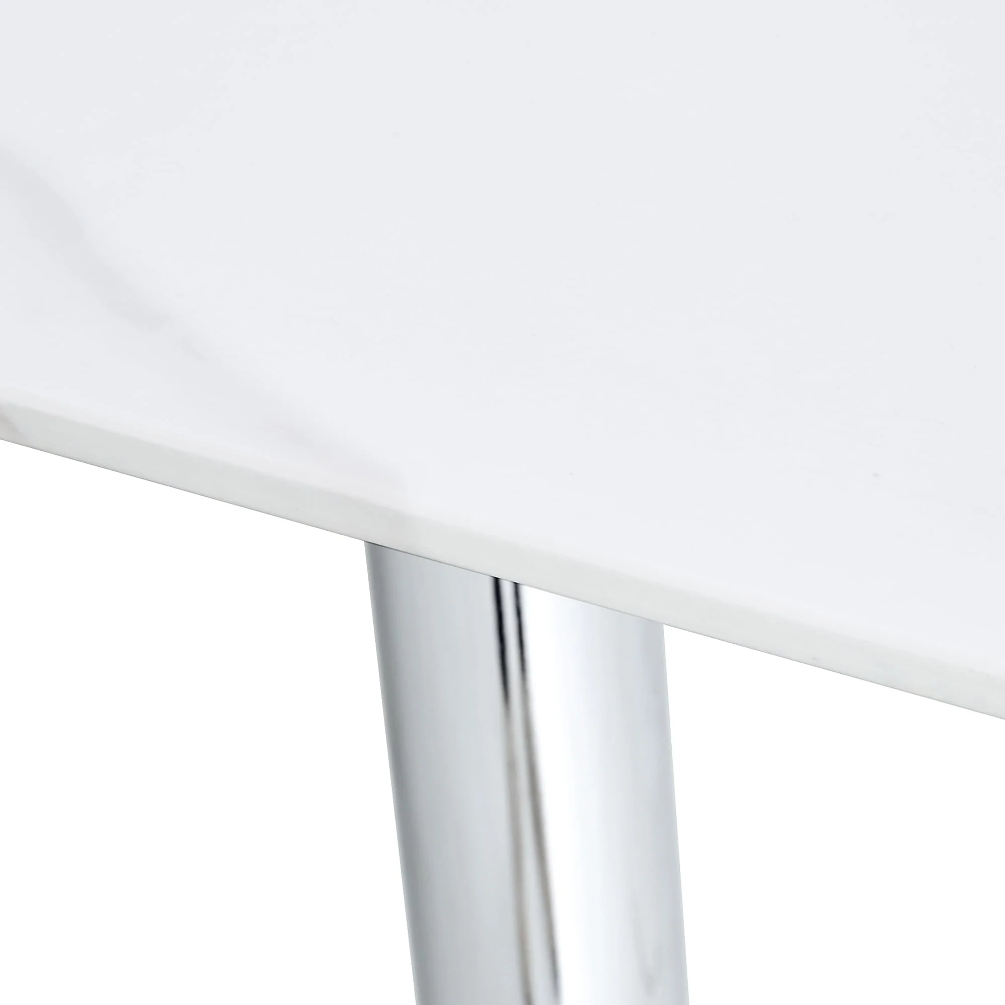 PWOPWOE Modern Minimalist Rectangular Glass Dining Table with 0.4 