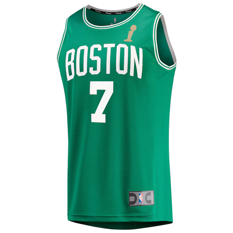 Boston Celtics Jaylen Brown Fanatics Kelly Green 2024 NBA Finals Champions Fast Break Replica  Jersey