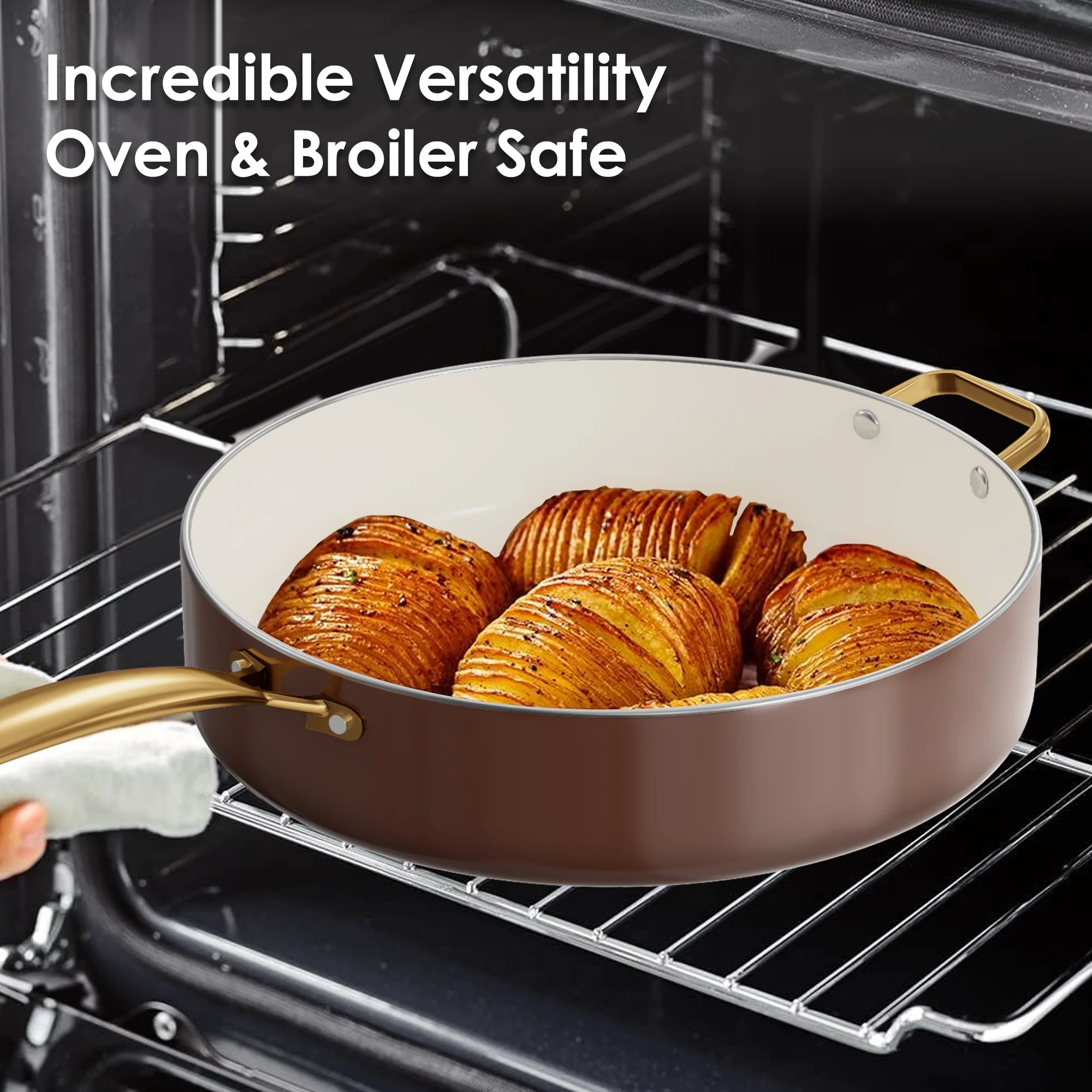 Caannasweis 15 Pieces Ceramic Cookware Sets, Nonstick Pots and Pans Lightweight Cookware Set with Cooking Utensils Set