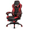 Gymax Office Computer Desk Chair Gaming Chair Adjustable Swivel w/Footrest Red