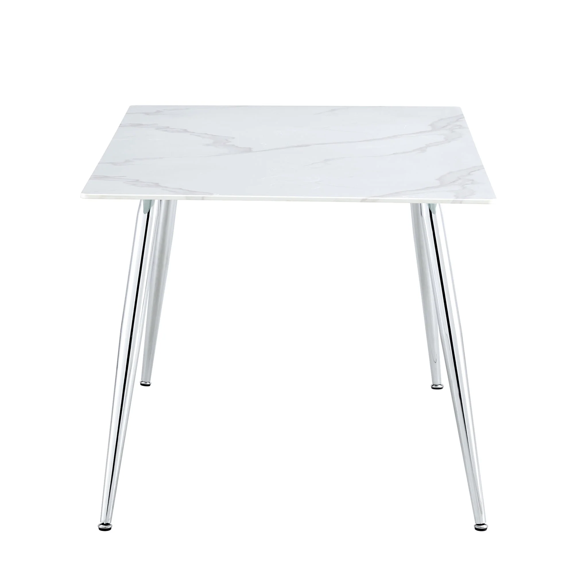 PWOPWOE Modern Minimalist Rectangular Glass Dining Table with 0.4 
