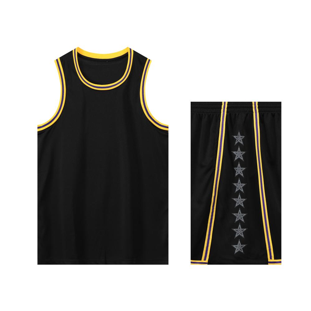 Lakers basketball uniform black suit（Customizable name and number）