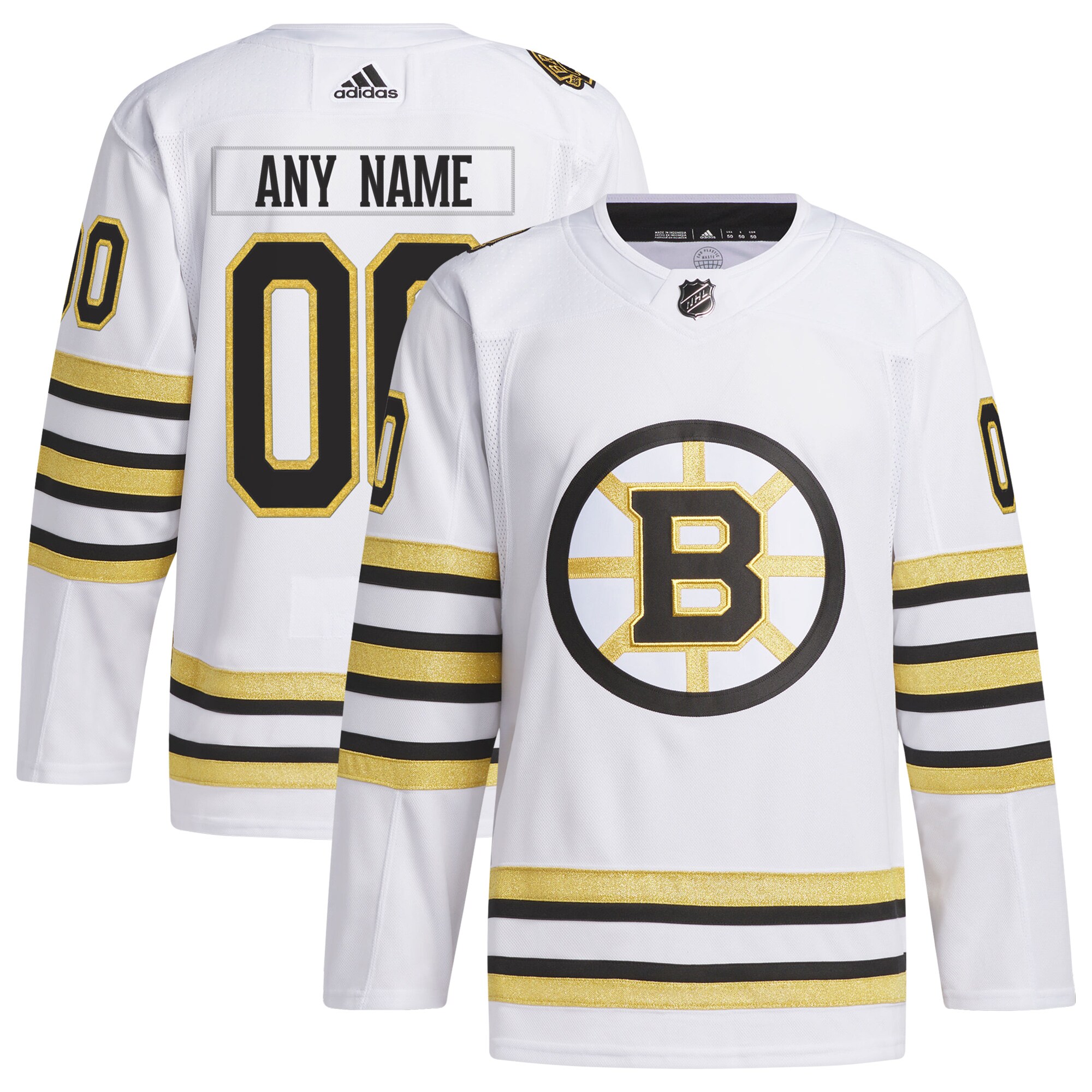 Boston Bruins    100th Anniversary Primegreen  Custom Jersey – White