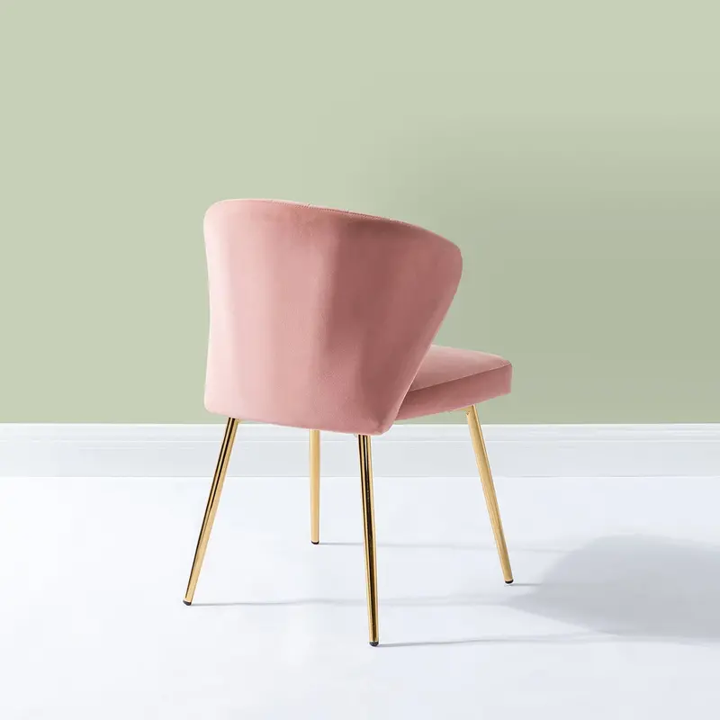 14 Karat Home Luna Velvet Side Chair for Bedroom or Living Room in Pink