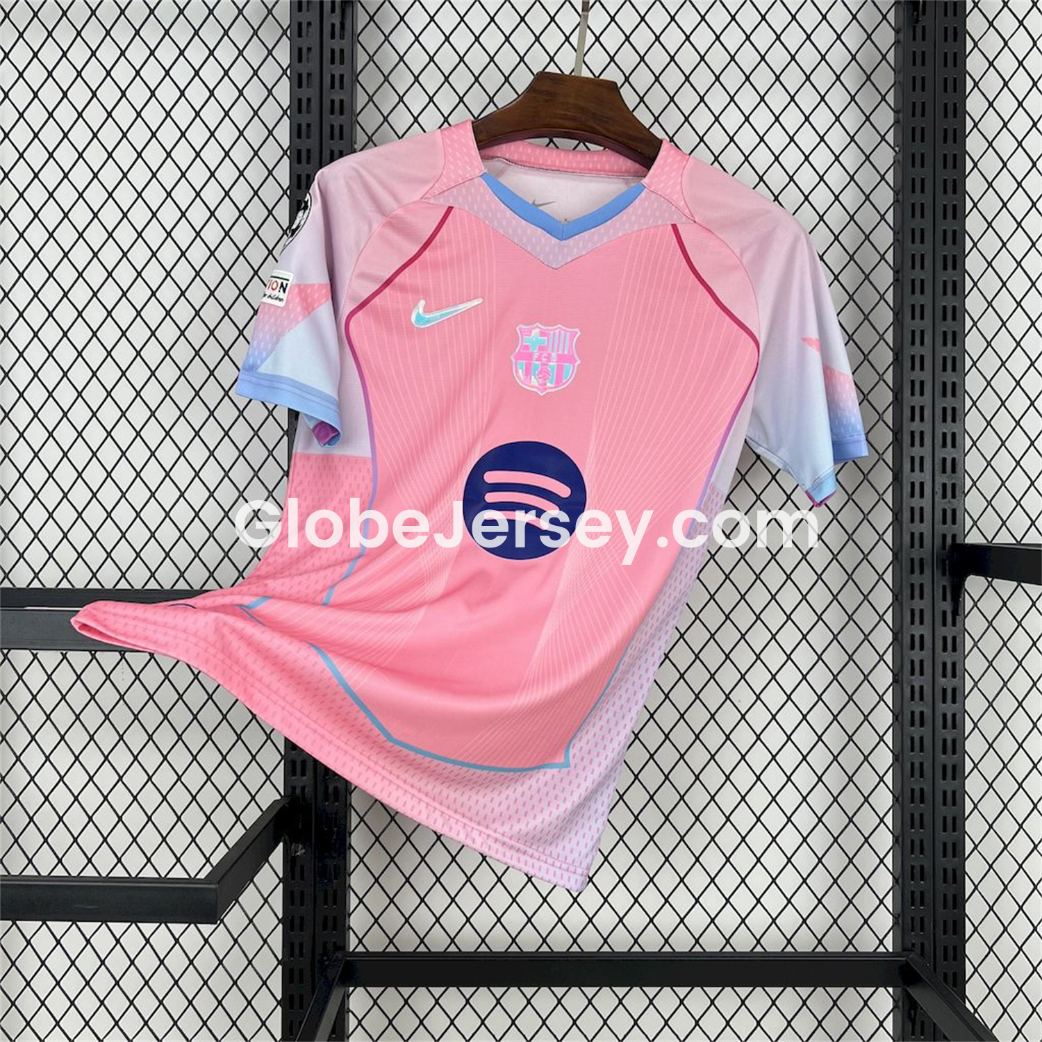 Barcelona 25-26 T90 White Lines Pink Special Jersey - Fans Version