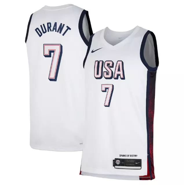 2024 Paris Olympic Games USA Dream Team #7  Kevin Durant Hot Pressed Jersey
