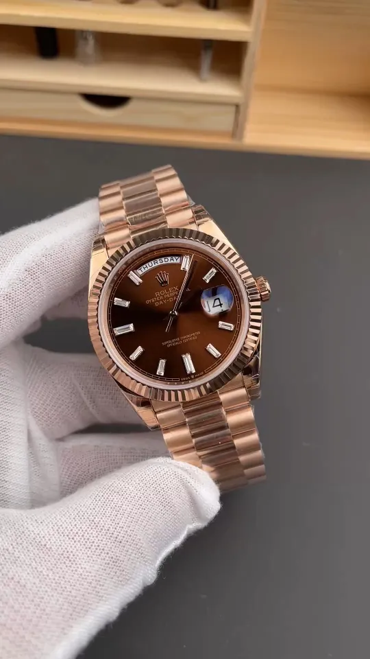Rolex Day-Date Coffee Baguette Diamond 40mm