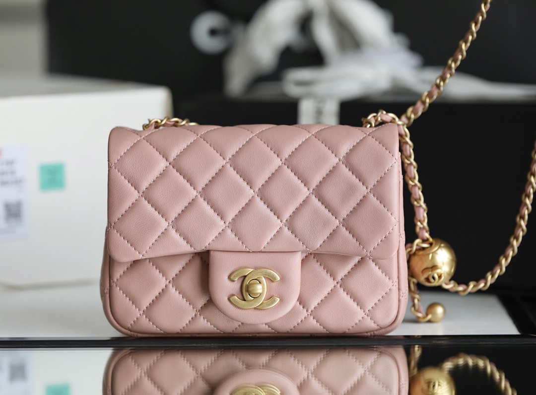 [15A] Chanel Mini Square Pearl Crush Flap Bag