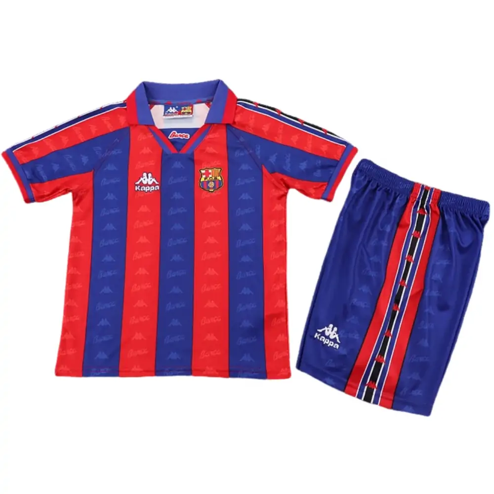 1996-97 Barcelona Home Retro Children's Jersey Set - Fans Edition