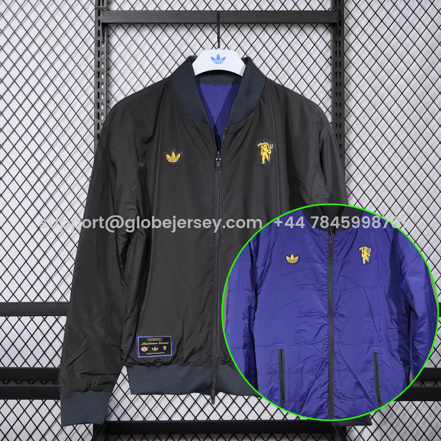 Manchester United 25-26 Double Sided Reversible Windbreaker - Black & Purple