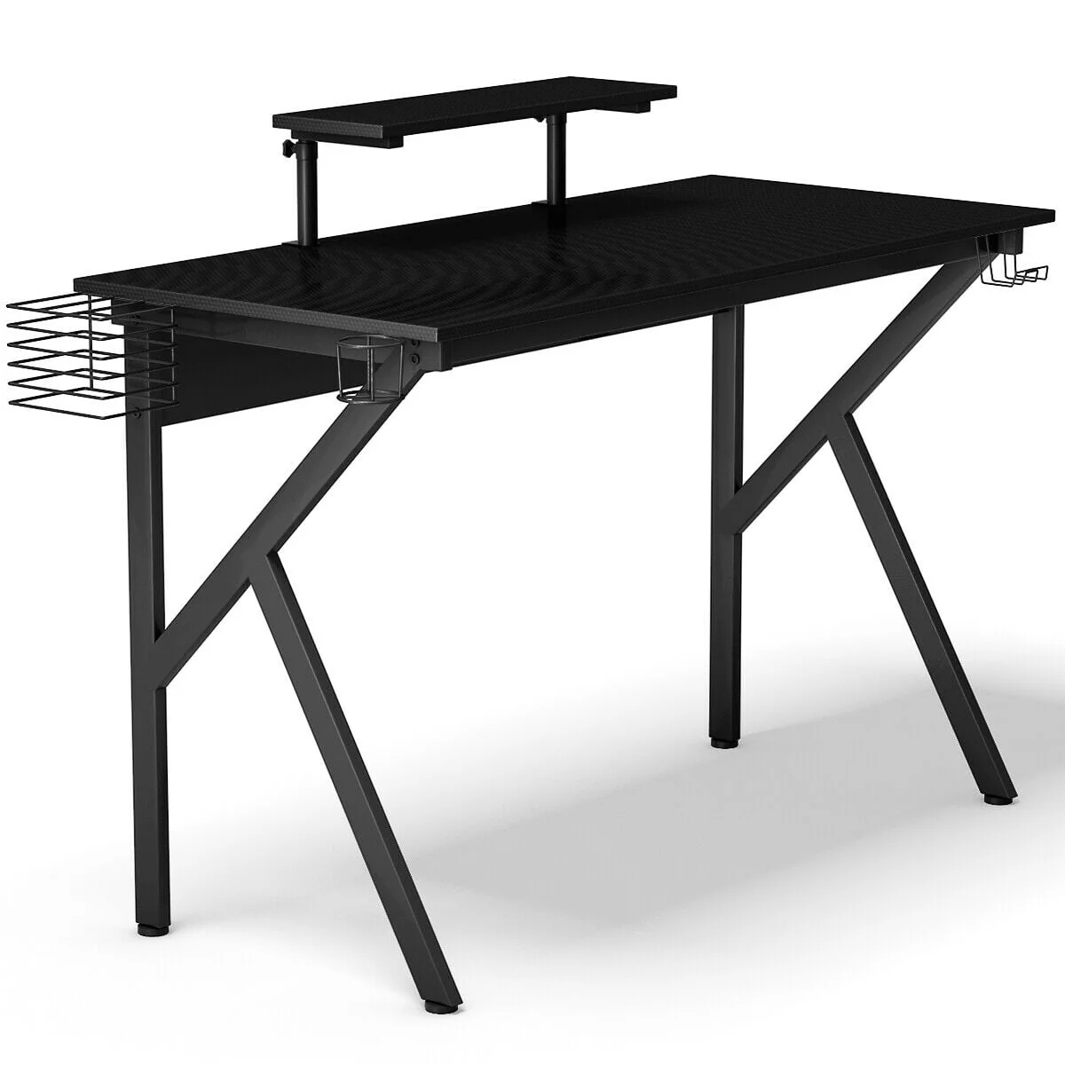 Gymax Gaming Desk Computer Desk PC Table Workstation with Cup Holder & Headphone Hook