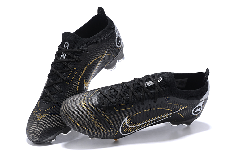Assassin XIV semi-low-top black and gold waterproof knitted FG football shoes