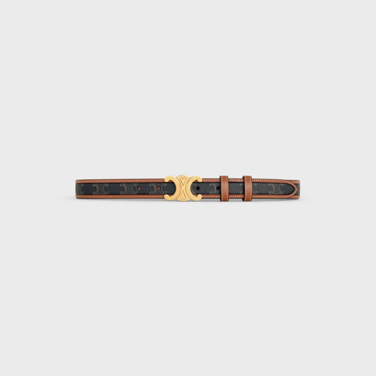 Medium Triomphe Belt in Triomphe Canvas and Calfskin
